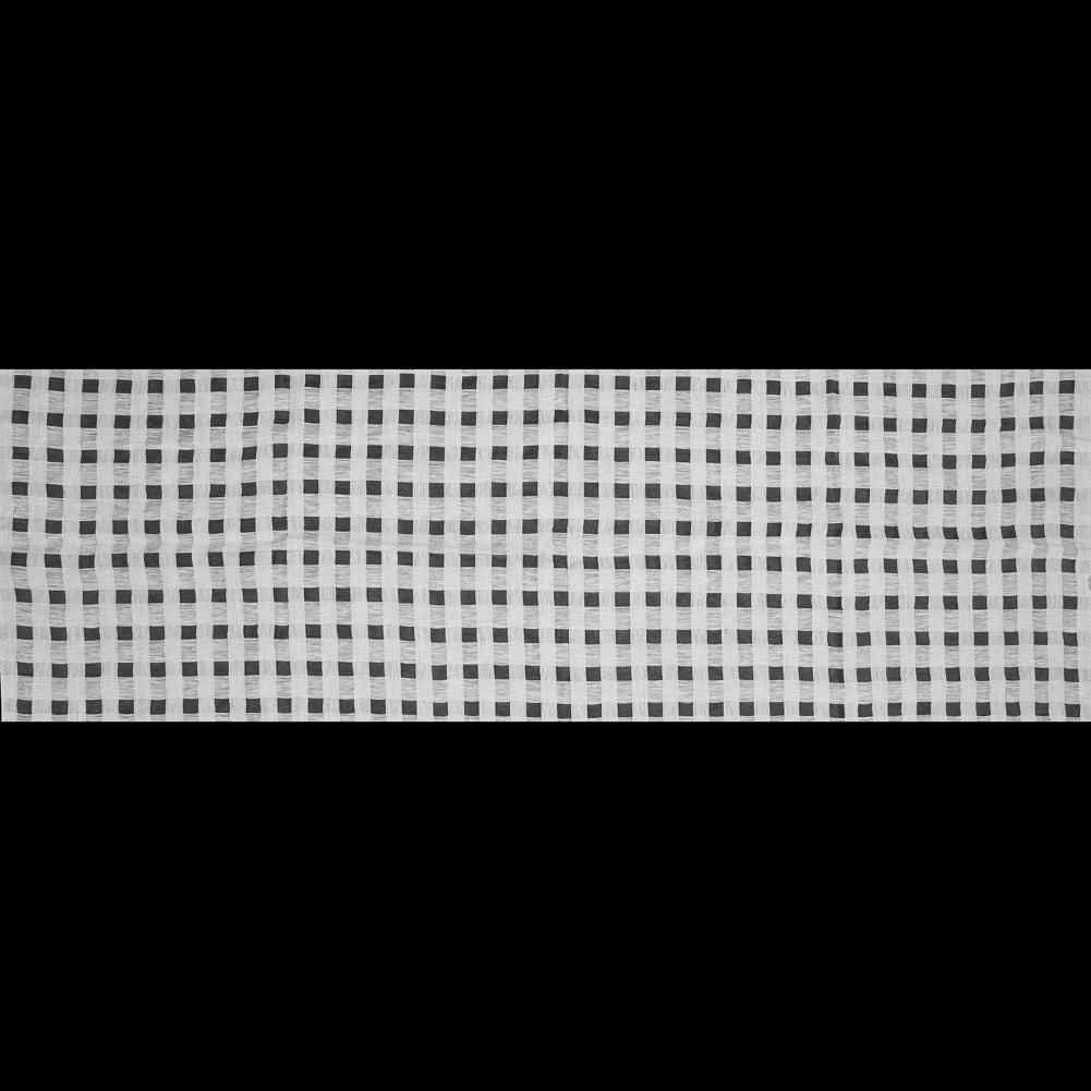 Checkered Linen Woven - White - Katia Collection Folded