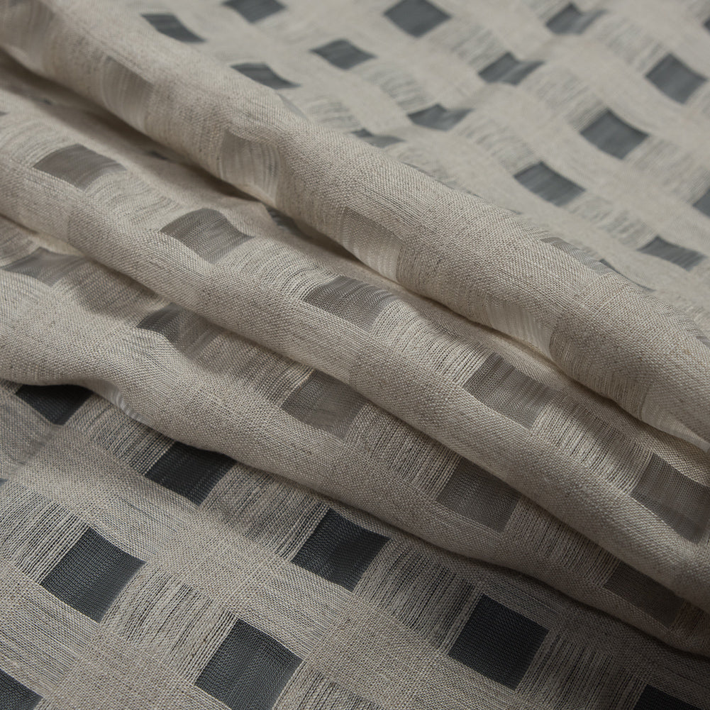 Checkered Linen Woven - Natural - Katia Collection Detail