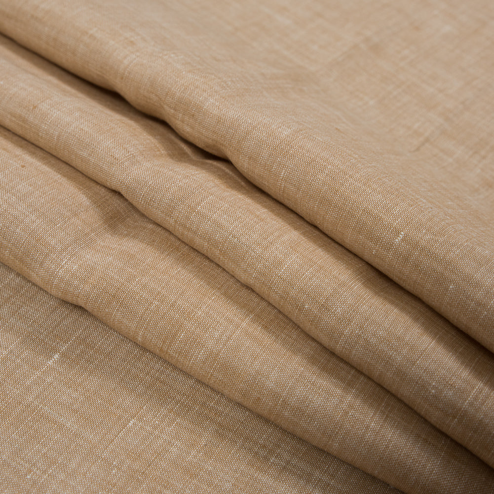 Two-Tone Linen Woven - Fall Leaf and White - Sanremo Collection Detail