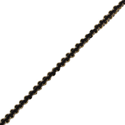 Black and Gold Metallic Braid - 0.25" Detail