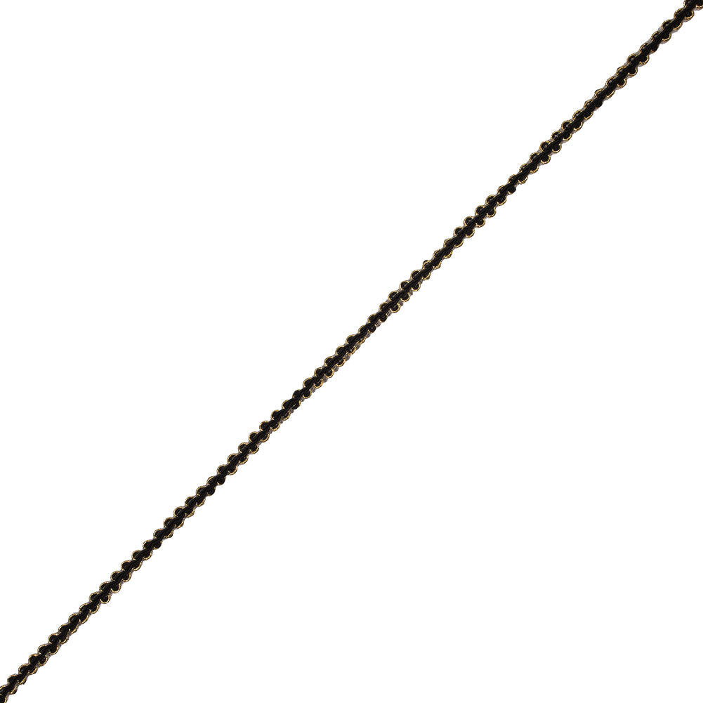 Black and Gold Metallic Braid - 0.25"