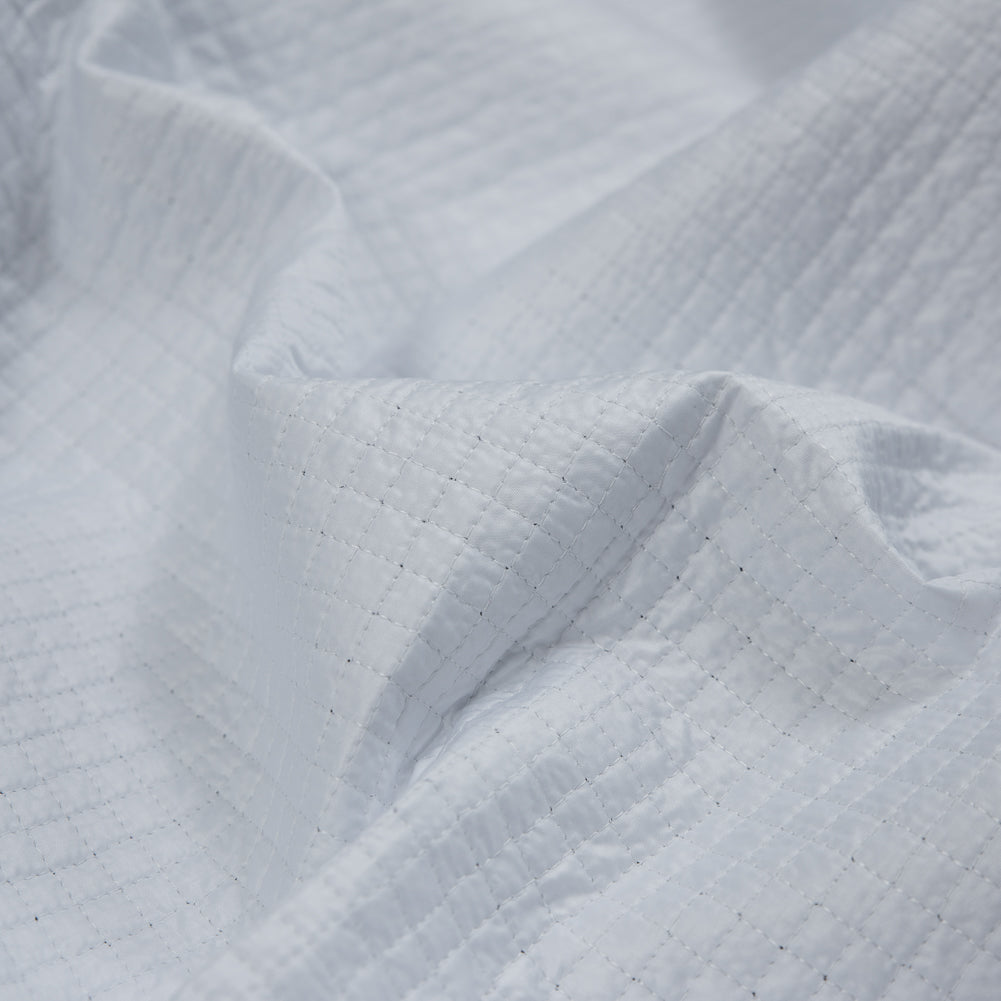 White Square Quilted Polyester Coating Detail