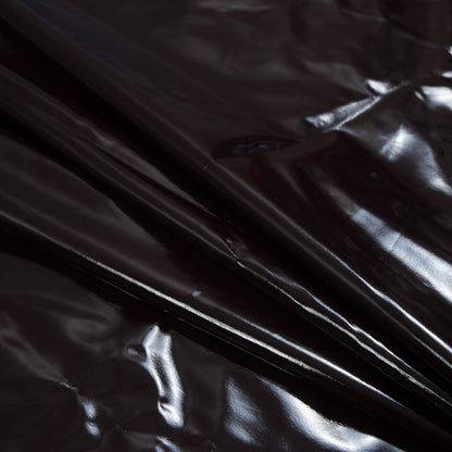 Faux Patent Leather with Black Knit Backing - Fudge Detail