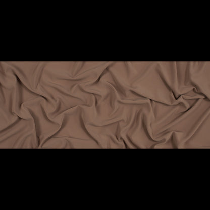 Italian Dark Beige Stretch Polyester Crepe Folded