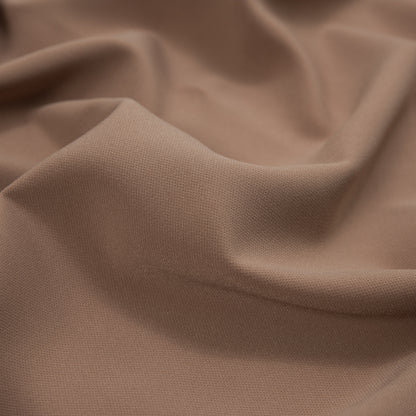 Italian Dark Beige Stretch Polyester Crepe Full