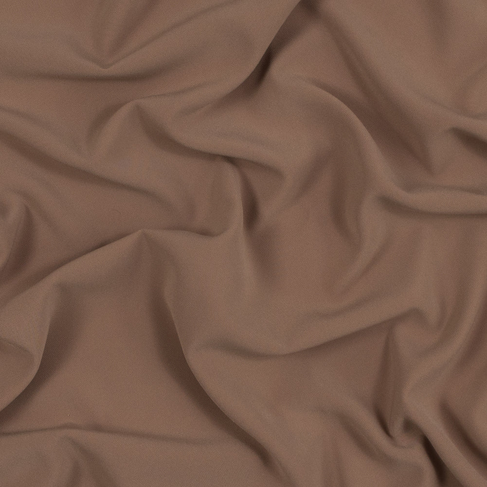 Italian Dark Beige Stretch Polyester Crepe