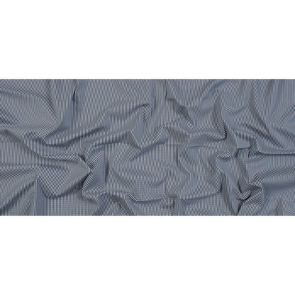 Navy and White Houndstooth Stretch Cotton Woven Folded