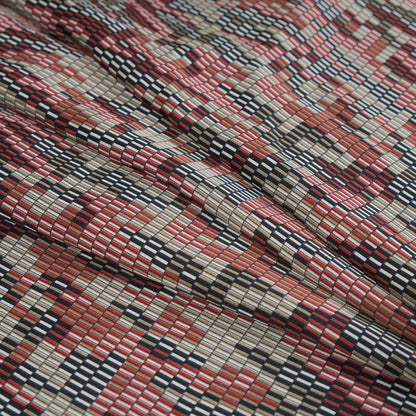 Rust and Beige Geometric Polyester Lining Folded