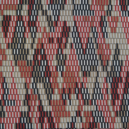 Rust and Beige Geometric Polyester Lining Detail