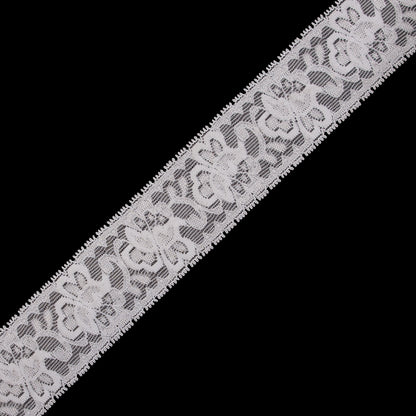 Off-White Stretch Lace Trim - 2.625"