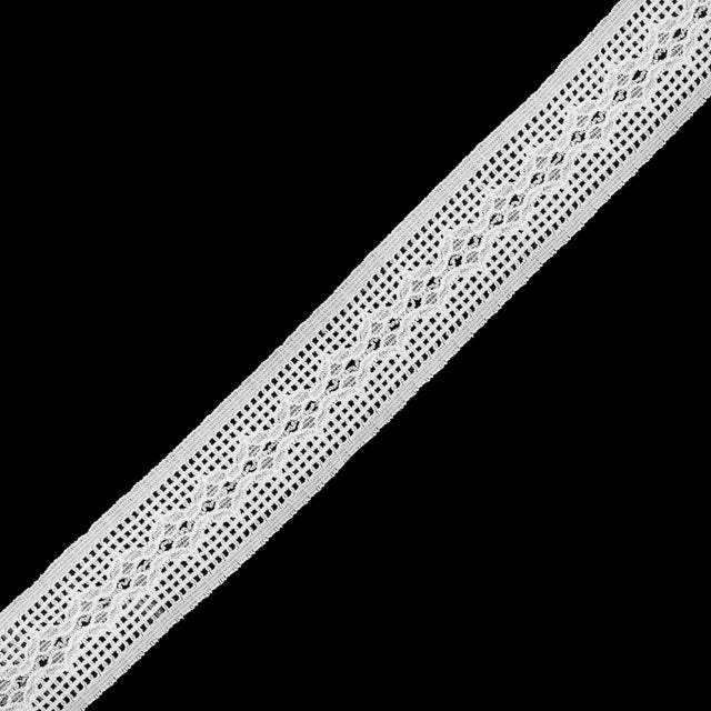 White Stretch Lace Trim - 1.5"