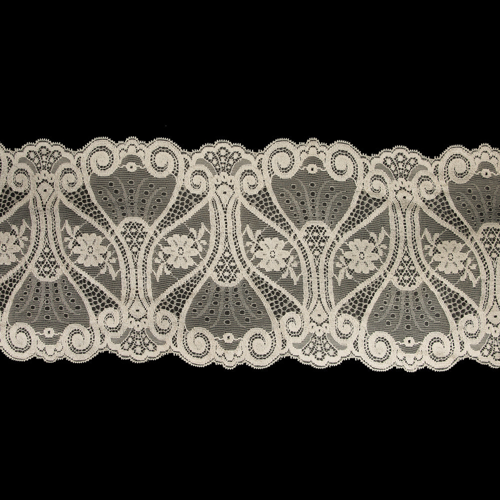 Beige Double Border Lace Trim - 7.25"