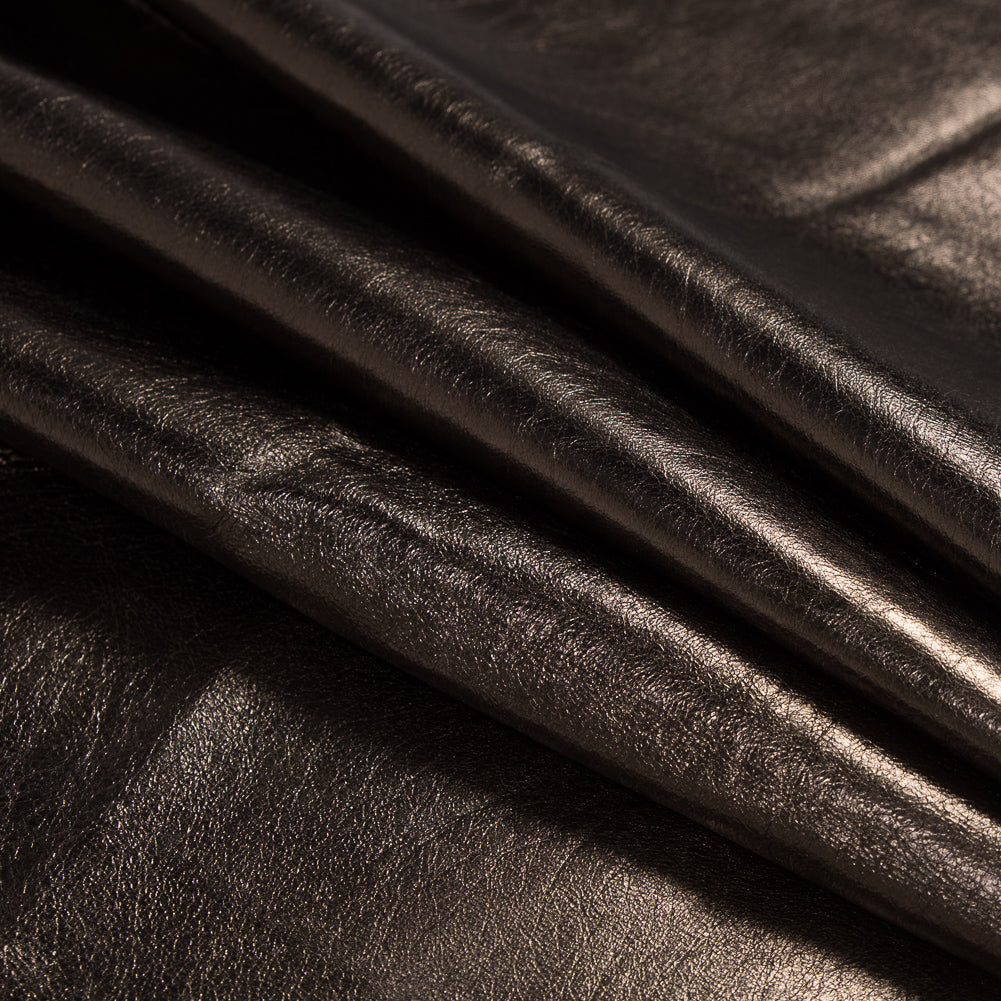Large Metallic Antique Gold Foil Lamb Leather Folded