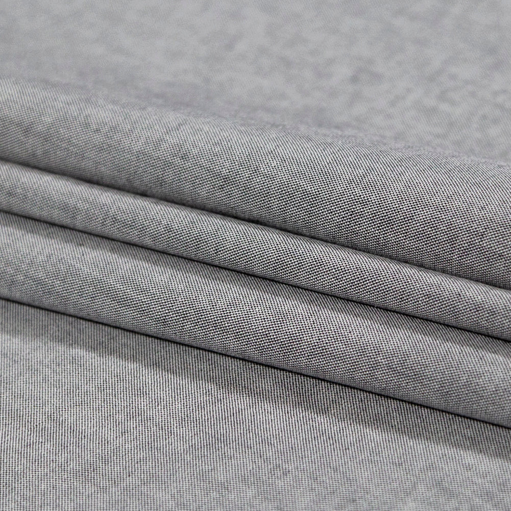Calendered Organic Cotton Oxford - Black - Chesterton Collection Detail