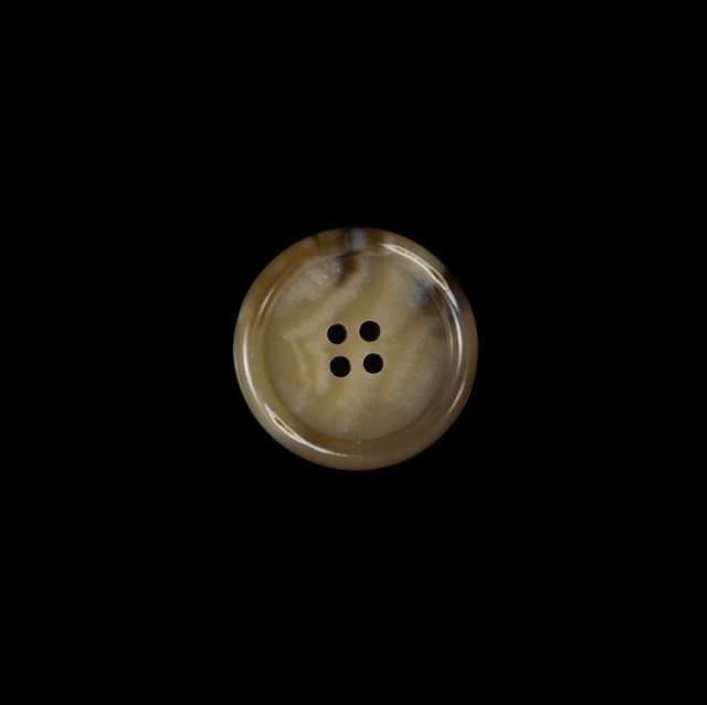 Tan and Brown Swirl 4-Hole Plastic Button - 24L/15mm