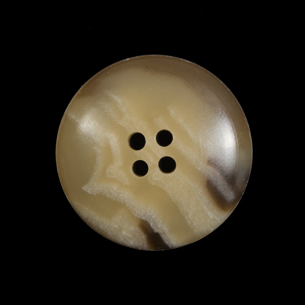 Tan Plastic 4-Hole Button - 40L/25.5mm Detail