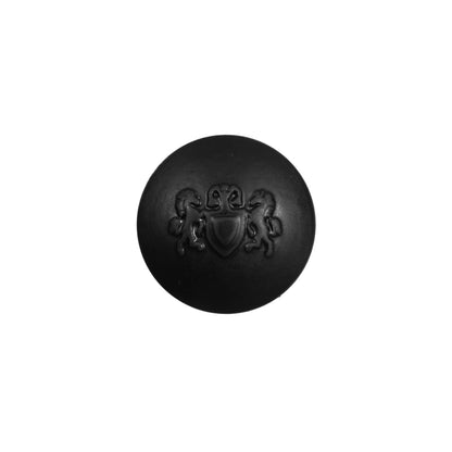Black Plastic Button with Emblem - 24L/15mm