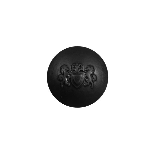 Black Plastic Button with Emblem - 24L/15mm