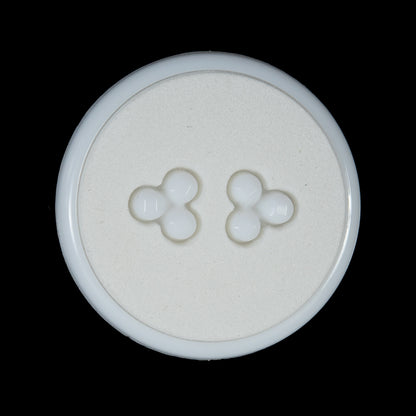 White Matte and Shiny Plastic Button - 44L/28mm