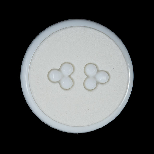 White Matte and Shiny Plastic Button - 44L/28mm