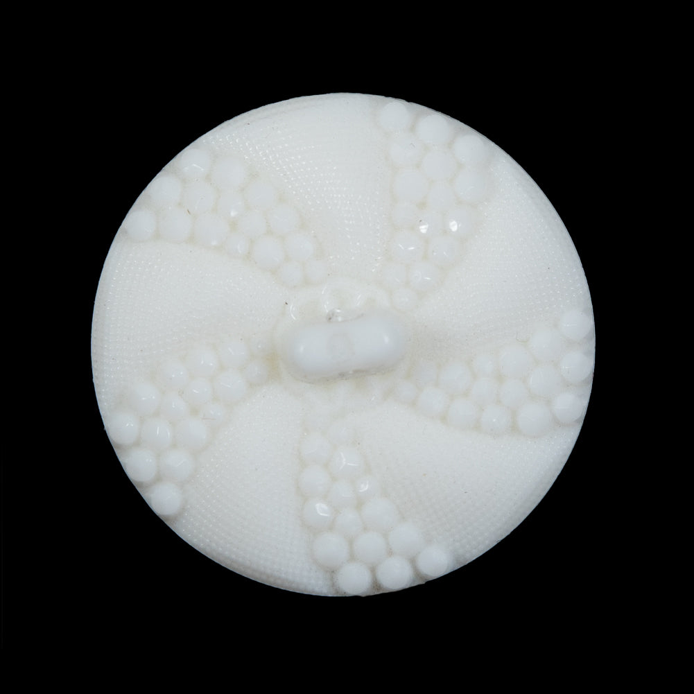 White 2-Side Bevel Cut Nylon Shank Back Button - 44L/28mm Detail