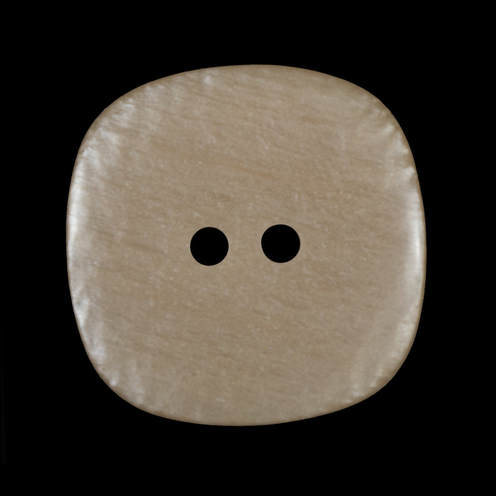 Dark Beige Square 2-Hole Plastic Button - 44L/28mm Detail