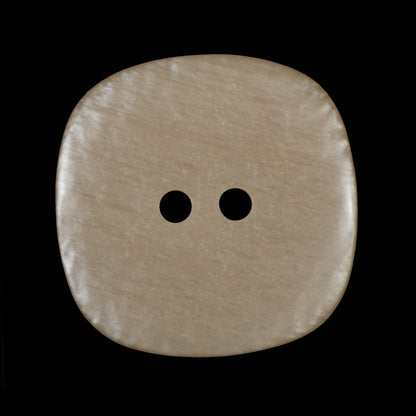 Dark Beige Square 2-Hole Plastic Button - 44L/28mm Detail