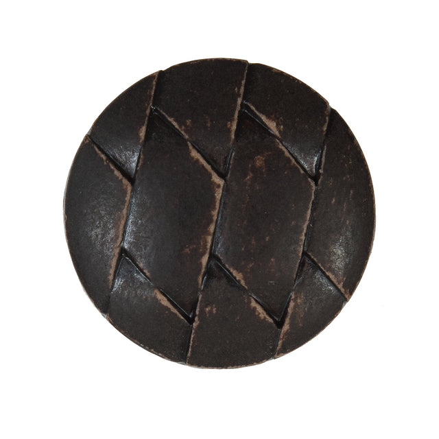 Brown Etched Plastic Shank Back Button - 40L/25.5mm