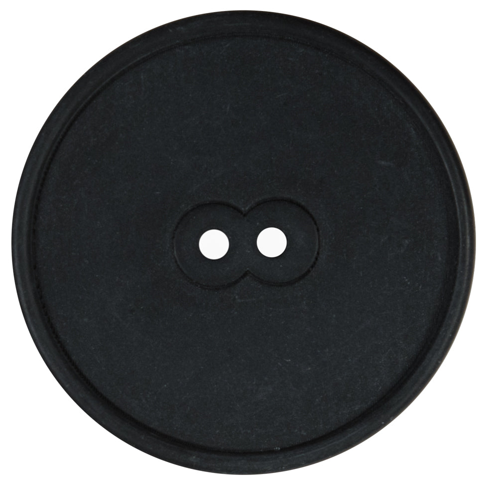 Charcoal Matte Plastic 2-Hole Button - 60L/38mm