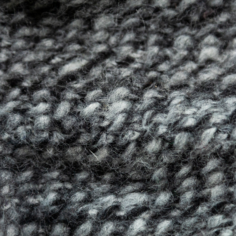 Italian Black and White Chevron Chunky Wool Knit Full