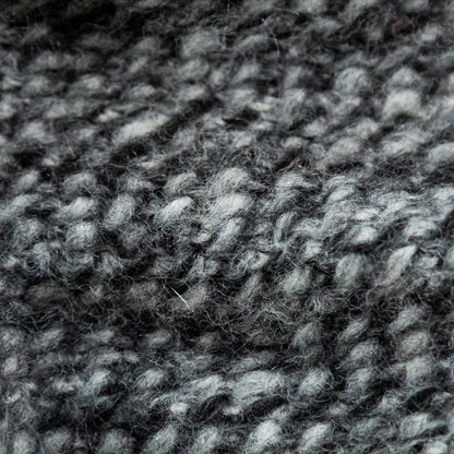 Italian Black and White Chevron Chunky Wool Knit Full