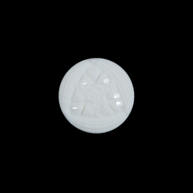 White Etched Shank Back Button - 24L/15mm