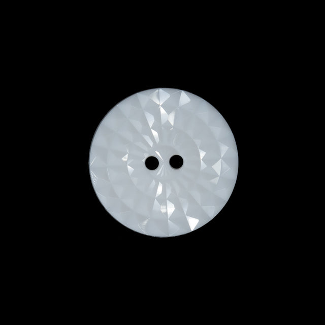 White Etched 2-Hole Plastic Button - 32L/20mm