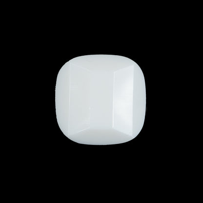White Plastic Beveled Shank Back Button - 30L/19mm