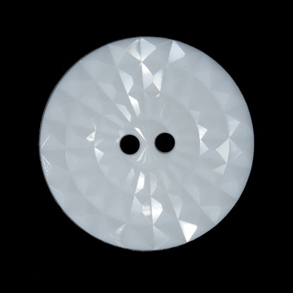 White Etched 2-Hole Plastic Button - 44L/28mm