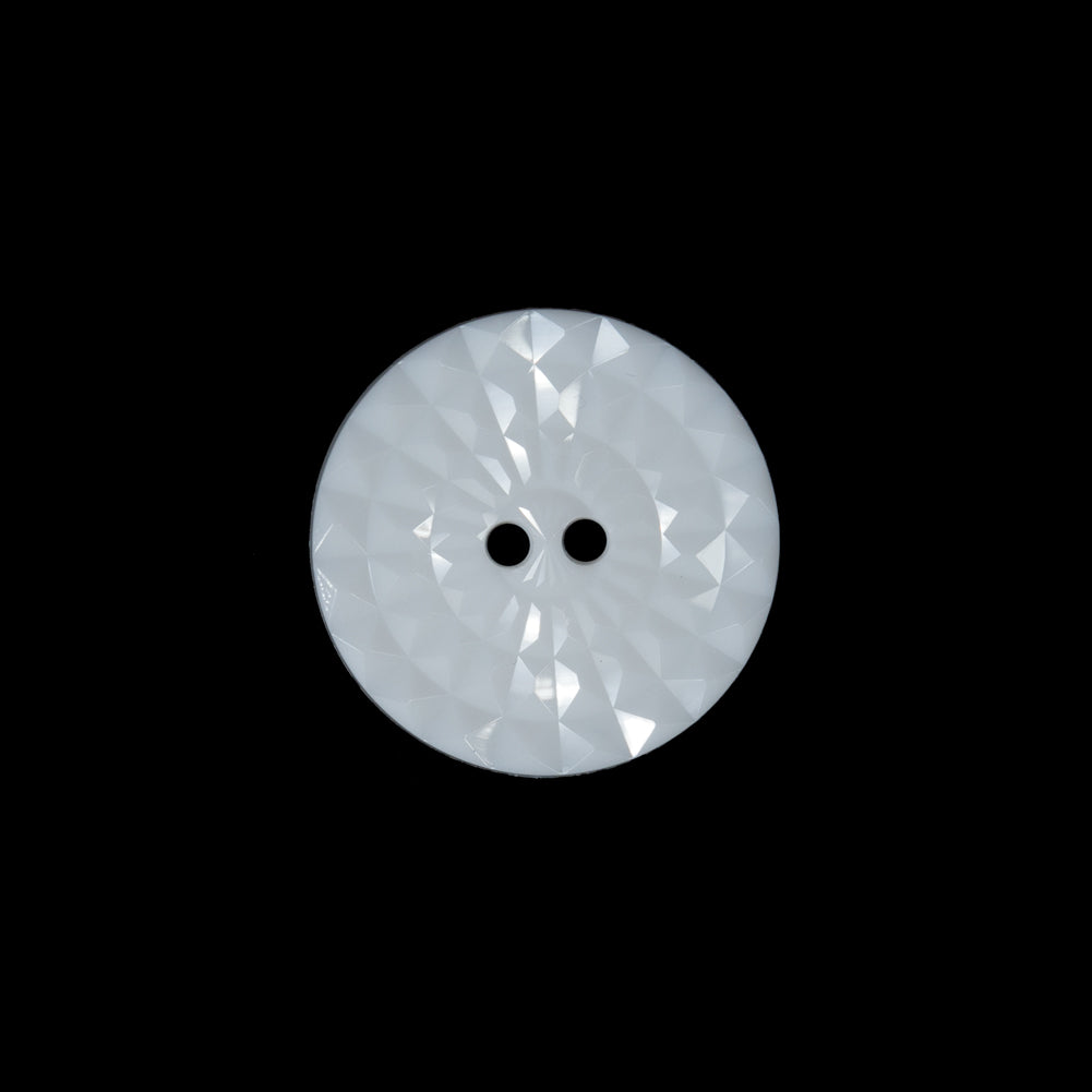 White Etched 2-Hole Plastic Button - 28L/18mm