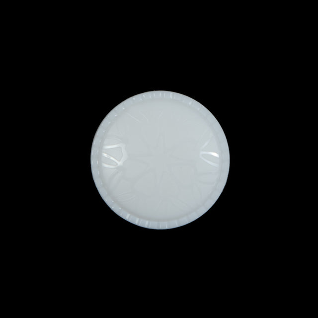 Italian White Shank Back Button with Etched Hearts - 30L/19mm