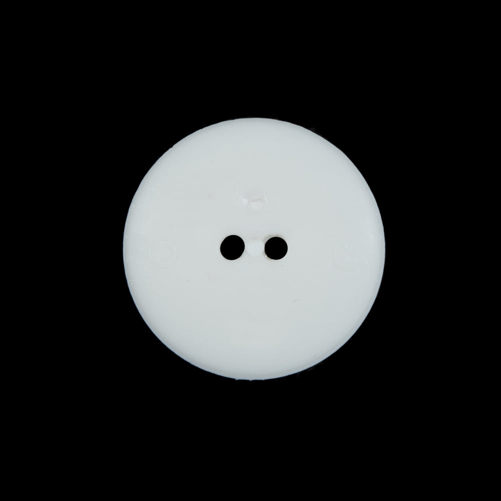 Italian White Beveled 2-Hole Button - 36L/23mm Detail