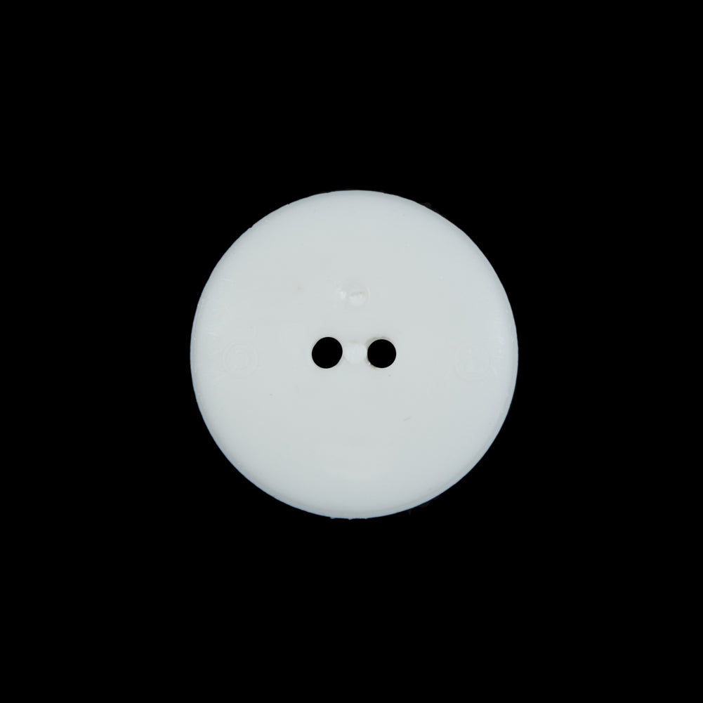 Italian White Beveled 2-Hole Button - 32L/20mm Detail