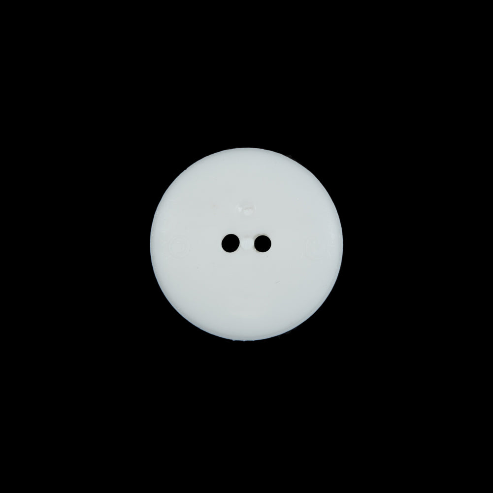 Italian White Beveled 2-Hole Button - 24L/15mm Detail