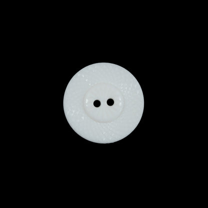 Italian White Beveled 2-Hole Button - 24L/15mm