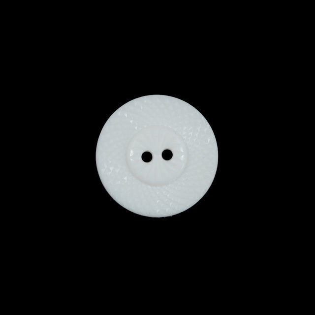 Italian White Beveled 2-Hole Button - 24L/15mm
