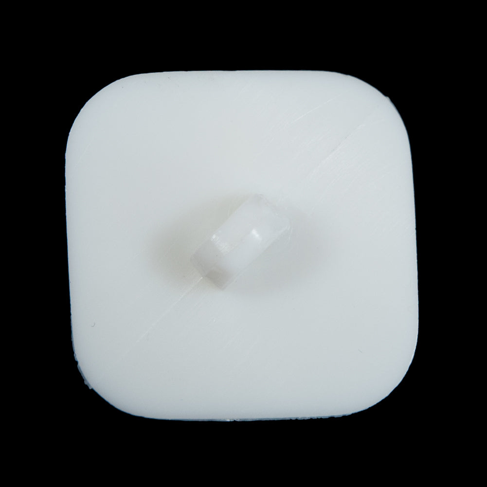 White Curved Square Shank Back Button - 44L/28mm Detail