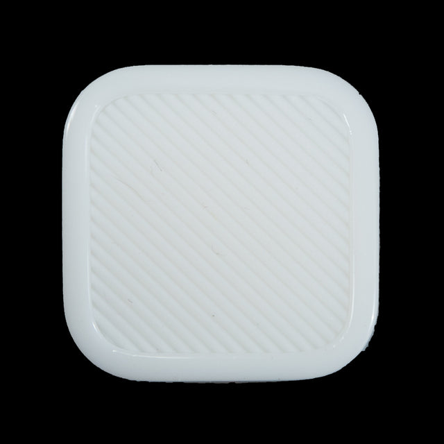 White Curved Square Shank Back Button - 44L/28mm
