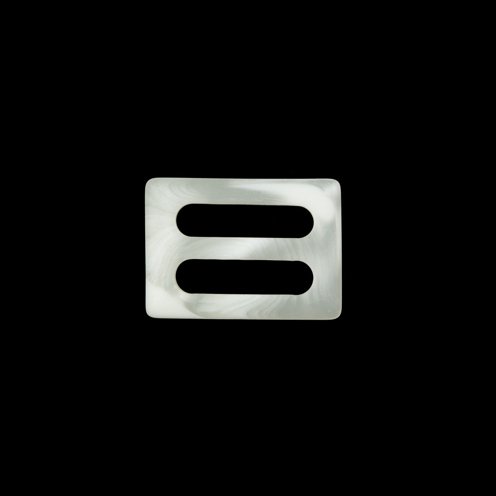 Ivory Plastic Buckle - 1" x 1.375" Detail