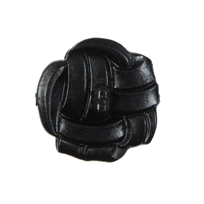 Black Knotted Plastic Button - 40L/25.5mm Detail