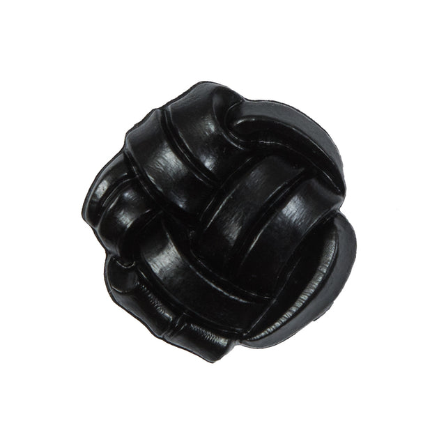 Black Knotted Plastic Button - 40L/25.5mm