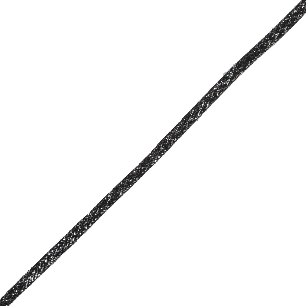 Black and Silver Metallic Braid - 0.25" Detail