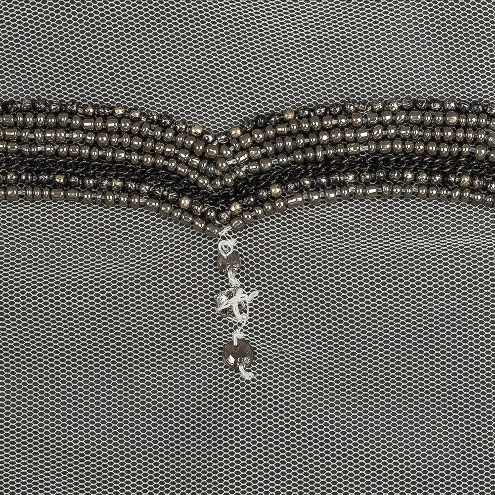 Italian Cloud Dancer Beaded and Scalloped Trim - 3.5" Detail