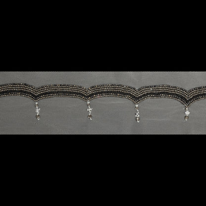 Italian Cloud Dancer Beaded and Scalloped Trim - 3.5"